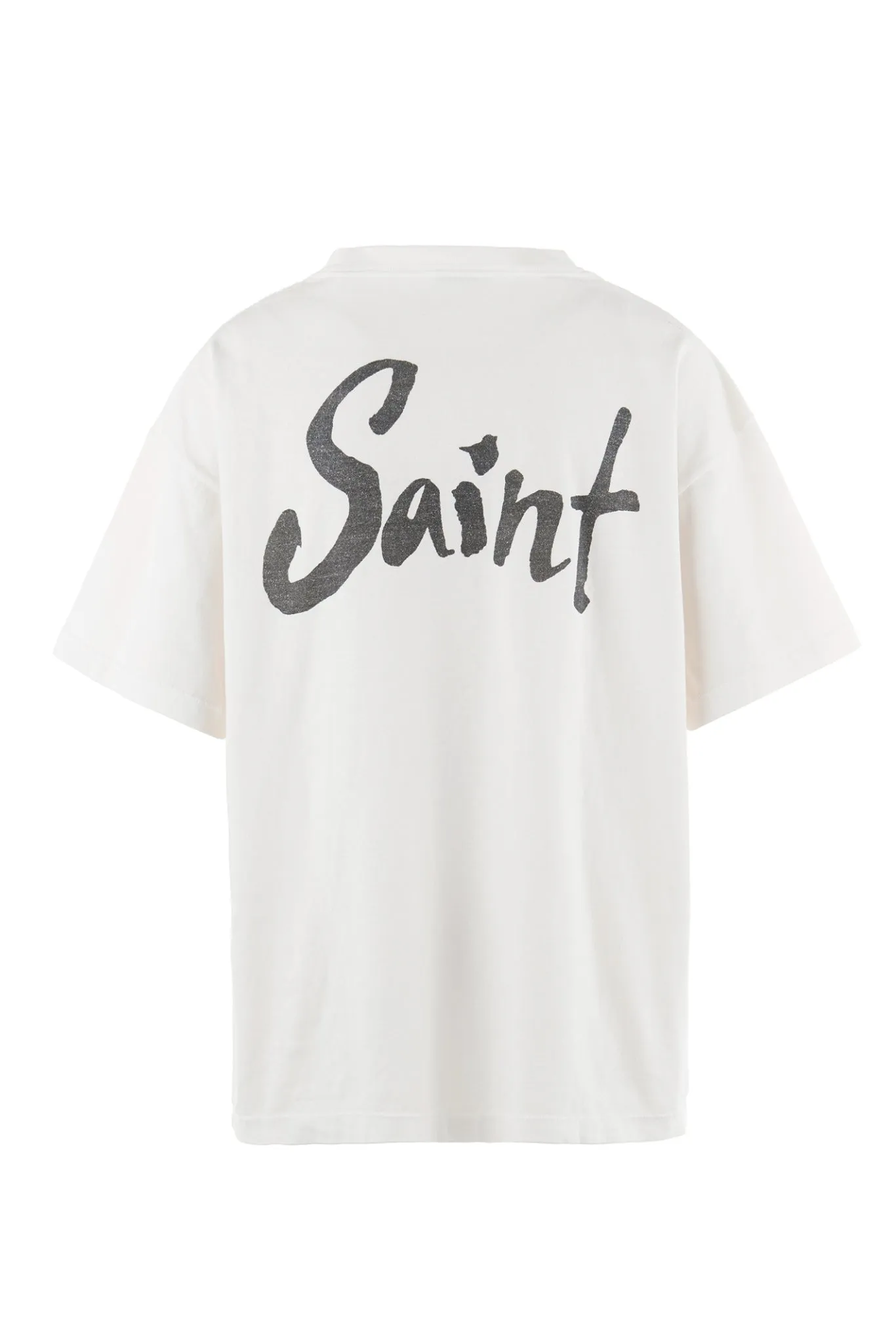 SAINT Mxxxxxx SS TEE/SUPER DIRTY/WHT oil painting SAINT SUPER DIRTY slogan TEE off-white S-XL Made of original OE yarn tube weaving without side seams to distinguish the split fabrics original consistent VINTAGE label/little angel anti-counterfeiting label top printing technology highly restored original details